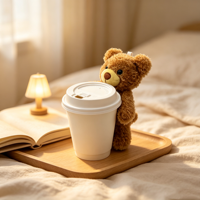 Peluche ours en peluche promotionnelle pour boutique de thé au lait