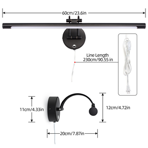 Modern <b>LED</b> Bathroom Mirror Wall Lamp with Aluminum Construction 40cm Length IP44 Rated Dimmable 3-Year Warranty - Product Image 3