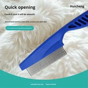 مشط للبراغيث للكلاب والقطط، أداة تمشيط وإزالة الشعر، مشط ذو أسنان دقيقة متوافق مع مجفف الحمام - Product Image 4