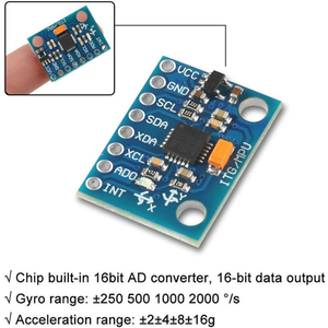 Module de capteur GY-521 MPU6050 6DOF, accéléromètre 3 axes + gyroscope 3 axes avec sortie ADC I2C 16 bits, pour Arduino - Product Image 2