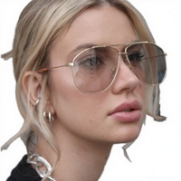 Kacamata Hitam Unisex Vintage Custom Bingkai Emas Model Klasik Mewah Trendy Terbaru Full Rim Double Beam Oversize Anti-Reflektif
