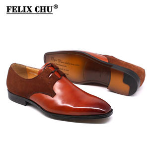 FELIX CHU Piazza Pianura Punta Pattini di Vestito di Cuoio Genuino degli uomini Fatti A Mano In Pelle Scamosciata <span class=keywords><strong>Blu</strong></span> Verde Patina Oxford <span class=keywords><strong>Scarpe</strong></span> per Gli Uomini <span class=keywords><strong>scarpe</strong></span> da sposa - Product Image 4
