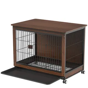 In Stock Pet Single Door Double Door Life Stages Dog Crate Heavy Duty Dog Kennel Large Wooden Dog Cage