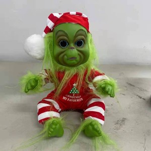 Nuevo juguete creativo de peluche <span class=keywords><strong>Grinch</strong></span>, muñeco extraño de Navidad, regalo de Navidad, muñeco monstruo de pelo verde - Product Image 1