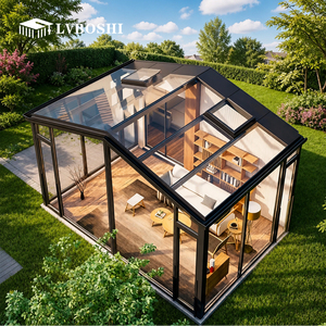 Salle de lumière naturelle simple en aluminium insonorisée à double vitrage ; Salle de lumière naturelle à toit plat en verre isolé extérieur - Product Image 3