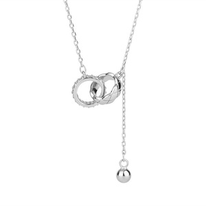 Collier à pampilles entrelacées tendance avec micro-incrustations de diamants pour femme, accessoire de cou polyvalent haut de gamme - Product Image 1