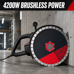 Rainureuse murale industrielle sans balais 4200W, machine de découpe de <span class=keywords><strong>béton</strong></span> portative, profondeur de coupe 160mm, coupe-bord <span class=keywords><strong>électrique</strong></span>, capacité de coupe arrondie 420mm - Product Image 2