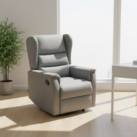 Canapé de détente moderne pour la maison, confortable et relaxant, en cuir souple, fauteuil inclinable avec accoudoirs extensibles, structure métallique fonctionnelle