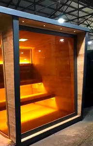 ساونا مركبة لـ <span class=keywords><strong>4</strong></span> أشخاص من الخشب الصلب مع بخار رطب ولوحة تحكم حاسوبية، طراز تقليدي للبيع - Product Image 3