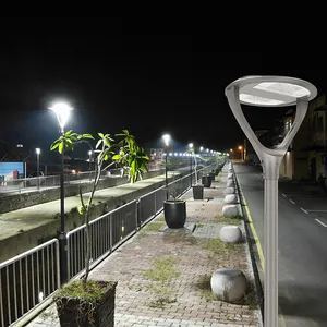 Luz LED de poste superior de doble brazo 50W accesorios decorativos de alumbrado público