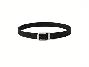 Cinturón Tejido para Hombre con Hebilla de Aleación, 4.0cm x 125cm, Negro - Product Image 1