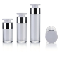 Flacon pompe airless en acrylique rechargeable de 15 ml, 30 ml, 50 ml avec système de verrouillage, sérigraphié, biodégradable, pour sérum de soin de la peau
