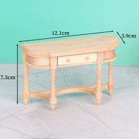 Meubles miniatures en bois pour maison de poupée européenne, demi-table vintage européenne pour scène miniature