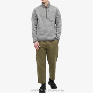 OEM personnalisé 10oz polaire poche poitrine zippée 1/4 sweat-shirt zippé pour hommes - Product Image 4