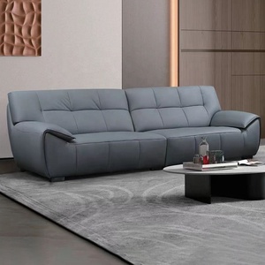 Sofá de cuero de lujo ligero para sala de estar, moderno, sencillo, pequeño <span class=keywords><strong>apartamento</strong></span>, <span class=keywords><strong>primera</strong></span> capa, sofá de fila de piel de vaca - Product Image 4