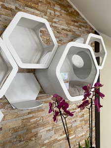 Designer Holzhaus Katzenmöbel für den Innenbereich, Kletterregal für Katzen, Wandregale aus Holz, Katzenspielzeug, Katzenbaum - Product Image 3