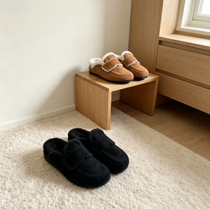 Women's Faux Suede Slip-On Moccasin Slippers Solid Color Plush Lining Cushioned Flat Winter Shoes de mujer zapatos femme <b>sandals</b> - Product Image 4