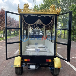 New Style Beautiful Electric Funeral Hearse Car Coffin Hearse Wagon Luxury Hearse Buggy Cart on Sale - Product Image 6