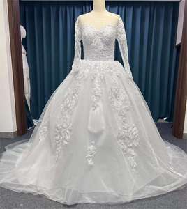 Precio de Fábrica, Vestido de Novia de Lujo con Encaje Francés, Nueva Línea 2025, Vestido de Princesa con Hombros Descubiertos y Largo hasta el Suelo, para Otoño e Invierno - Product Image 4