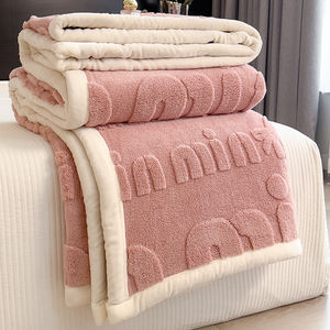 Couverture de Gros d'Hiver Rembourrée Épaisse, Plaid de Sieste pour Dortoir en Velours Corail, Couverture de Lit <span class=keywords><strong>et</strong></span> de Canapé - Product Image 1