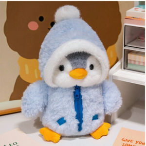 Nuovo Design Cosplay simpatico pinguino farcito con Logo personalizzato rosa morbido/<span class=keywords><strong>blu</strong></span> pinguino peluche giocattoli per regali per bambini - Product Image 4
