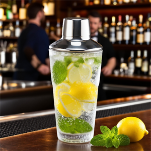 Ensemble promotionnel d'accessoires de bar : Mug de voyage en verre 700 ml, <span class=keywords><strong>shaker</strong></span> à cocktail japonais <span class=keywords><strong>parisien</strong></span> transparent 560 ml - Product Image 3