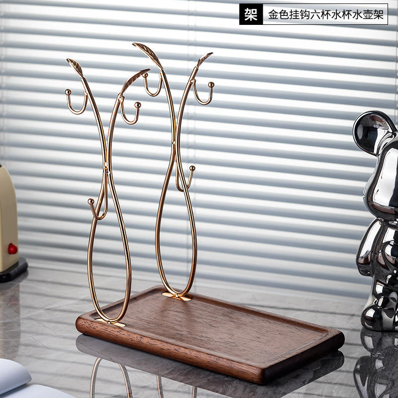 Gold hook six cups/kettle rack