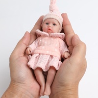 Boneka Bayi Reborn Mini 6,5 Inci Gadis Manis Tubuh Silikon Penuh Hadiah Terbaik untuk Anak-anak