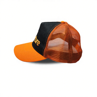 Casquette de baseball respirante en maille pour homme, personnalisée, à 5 panneaux, bicolore, avec logo brodé, style camionneur