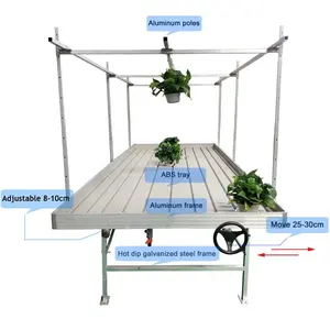 ABS Ebb And Flow Trays Hydroponic Flood Rolling Benches