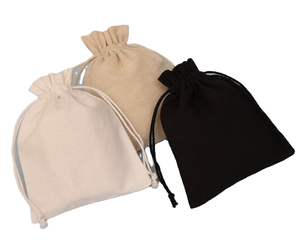 Pochette personnalisée en coton biologique avec cordon de serrage, fermeture à rabat et poignée, écologique et recyclable, pour le rangement de bijoux, de logos et de cadeaux de fête - Product Image 4