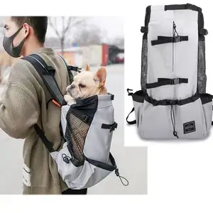 휴대용 여행 애완 동물 배낭 가방 야외 통기성 워킹 프렌치 불 개 액세서리 애완 동물 용품 애완 동물 캐리어 가방
