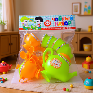 Big <b>Plastic</b> <b>Tea</b> <b>Set</b> 115 for Kids <b>Tea</b> Party Kitchen Pretend Play Ages 2-4 BOPP Packed - Product Image 2