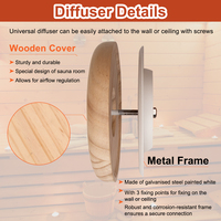 Sauna en bois écologique moderne, aérateur de plafond de forme ronde pour usage intérieur dans la salle de bain