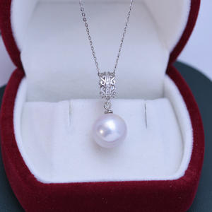 สร้อยคอเงินแท้ S925 ประดับมุกน้ำจืดสีขาวม่วง ขนาด 11-12 มม. จากโรงงานโดยตรง แสงเงางาม ตำหนิเล็กน้อย จี้สำหรับผู้หญิง - Product Image 1