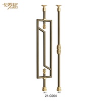 Rampe d'escalier intérieure moderne de luxe Carola C004, nouvelle conception, balustrade en laiton, main courante en bronze/or, finition bronze/or pour le revêtement de sol de la villa