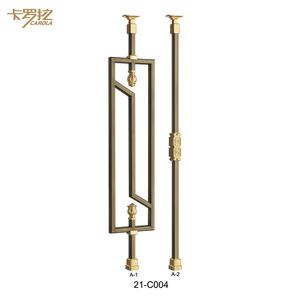 ราวบันไดในร่ม C004คาโรลาหรูหราทันสมัยราวจับทองเหลืองราวบันได<span class=keywords><strong>ทอง</strong></span>เหลือง<span class=keywords><strong>ทอง</strong></span>สัมฤทธิ์ - Product Image 2