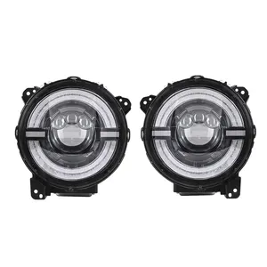 Twin Round Headlamp Led Waterproof 9'' Led Driving Front Head Light Lamp Headlight For Jeep Wrangler Jl Jt 2021Headlights 9 Inch