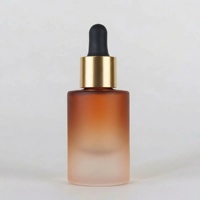 Flacon en verre ambré dégradé mat de haute qualité 15 ml avec compte-gouttes à bulbe à fond épais pour huiles essentielles, sérums et cosmétiques, avec emballage personnalisé