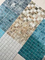 Carreaux de mosaïque en verre 300x300mm, épaisseur 4mm, autocollants muraux brillants, décorations murales intérieures, salon, salle de bain