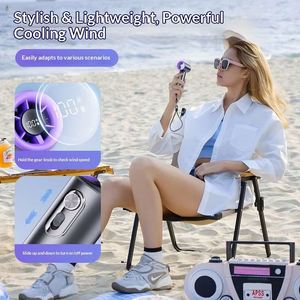 Ventilador de Mano Recargable de Alta Velocidad, Mini Ventilador de Aluminio para Colgar en el Cuello, Refrigeración Personal para el Verano, Nuevo Precio Bajo - Product Image 3
