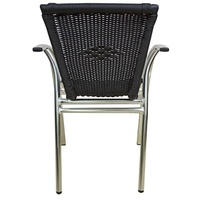 Chaise de club en rotin chaise d'apparence de cadre en métal d'accent d'osier/rotin chaise de rotin de jardin