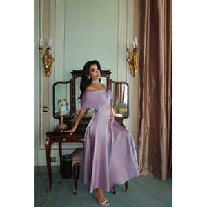 Vestido de Noche Formal Lila Midias, Largo Midi, con Lentejuelas y Abertura Alta, para Fiestas de Graduación, Talla XS para Mujer - Product Image 3