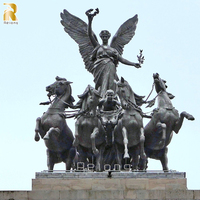 Sculptures de dames romaines en bronze, grande taille, ancien vêtement d'extérieur, statue de 1/4 chevaux