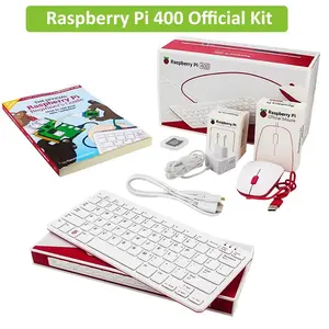 400 Raspberry Pi, kit resmi US Keyboard RAM 4GB 1.8G CPU Cortex-A72 + EU/US/UK /AU Power + kabel Video + panduan RPI 400