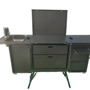Cocina Móvil para Exteriores, Caja de Cocina Montada en Coche, Estufa para Camping y Picnic, Mesa Plegable para Barbacoa, Portátil con Ruedas - Product Image 1