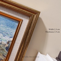 Peintures et décorations murales de paysages européens et de fleurs, art mural vintage à l'huile, articles de décoration intérieure en bois, toile de luxe