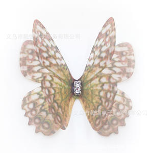 Meistverkaufte Handgefertigte Doppellagige Schmetterling-Haarspange Bedruckter Stoff DIY Harz-Accessoires mit Farbverlauf Glitzer für Partys - Product Image 3