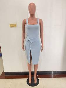 New Design Party Going Out Solid Color Ridded Bodysuit Women 2 Pieces Skirt <b>Set</b> Fashion - Product Image 3