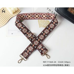 Cinghia in tessuto da 5 cm, nera, per borsa a mano, con fibbia rotonda - Product Image 3